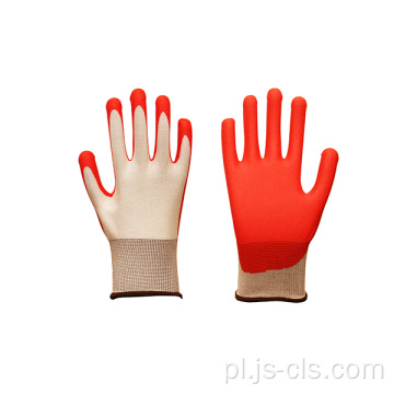 Seria PU White pomarańczowe poliestrowe rękawiczki palmowe
